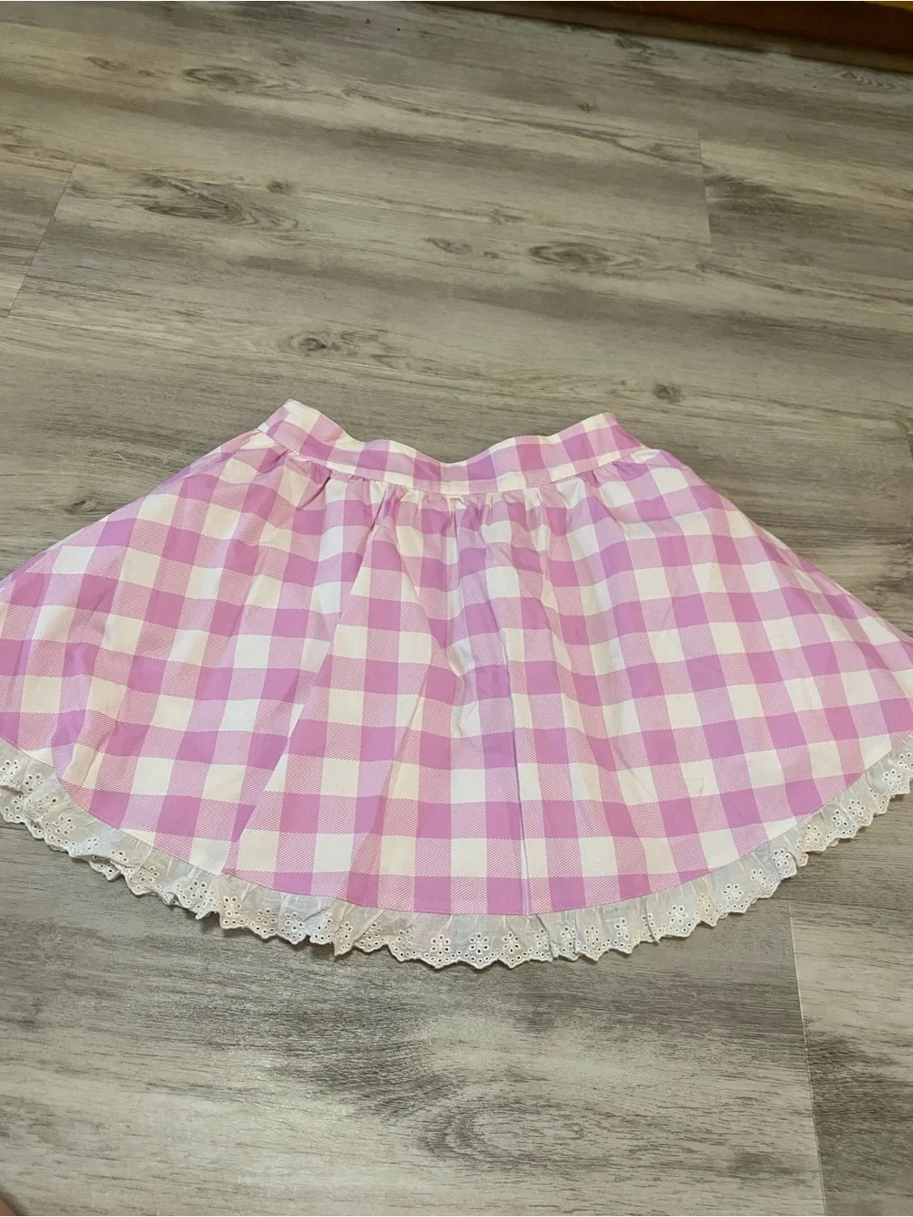 Dolls Kill Sugar Thrillz S’more Sweetness pink gingham circle skirt - NWOT